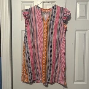 Striped Pink and Orange Women's Top